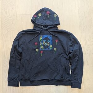 Black Floral Graphic Hoodie Sweatshirt